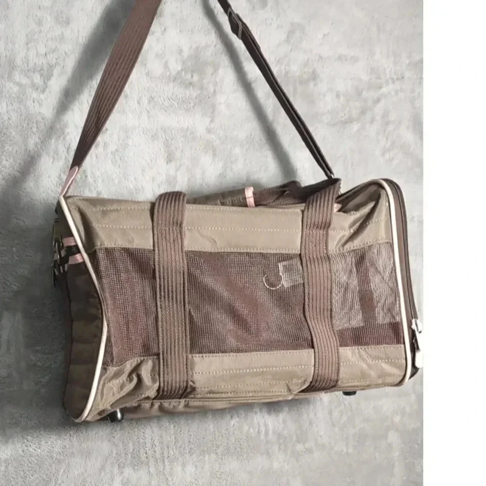 Sherpa Original Travel Deluxe Airline Approved Pet Carrier Pink Brown